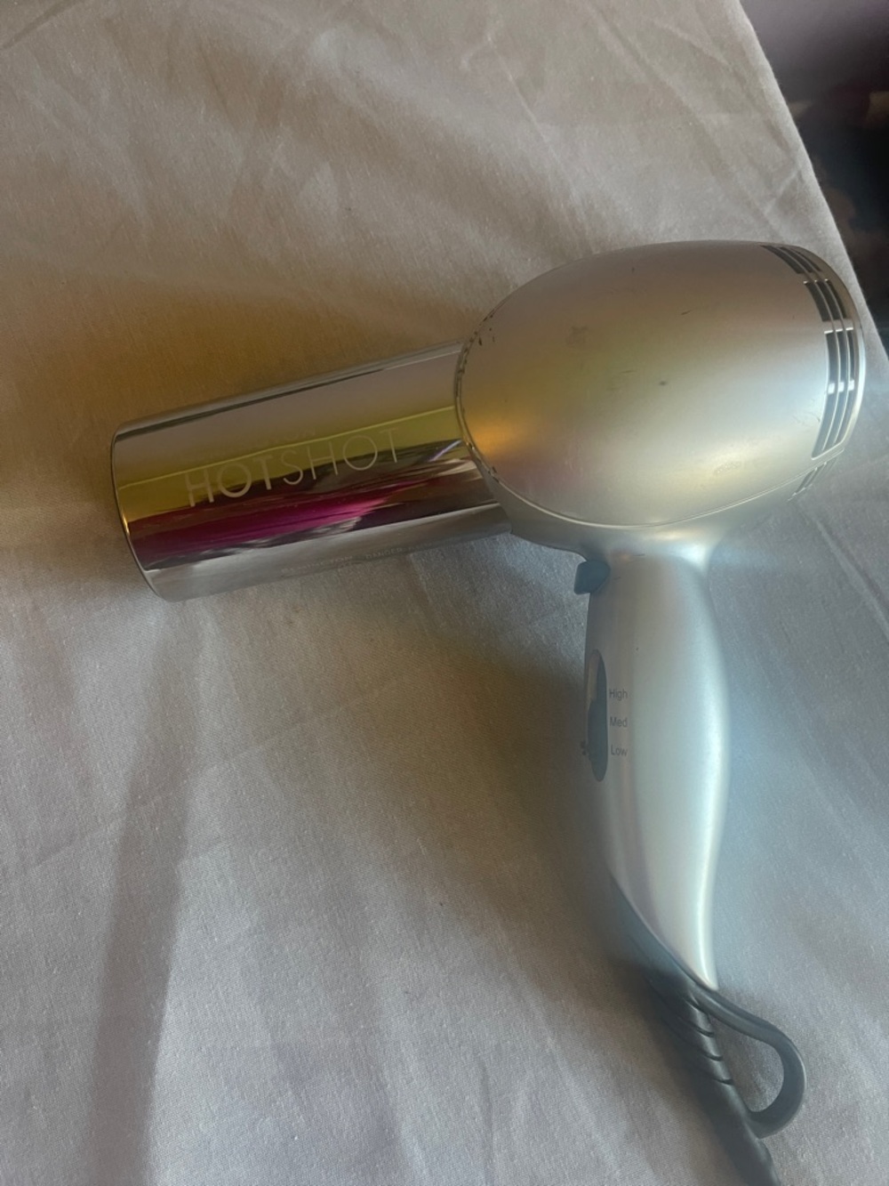 Hotshot Silver Compact Travel Hair Dryer